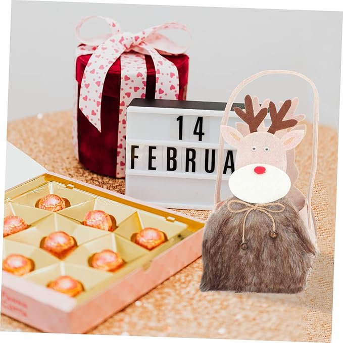 Abaodam 2pcs Fawn Design Candy Holder for Christmas Festive Storage Basket for Treats and Versatile Xmas Decoration and Packaging