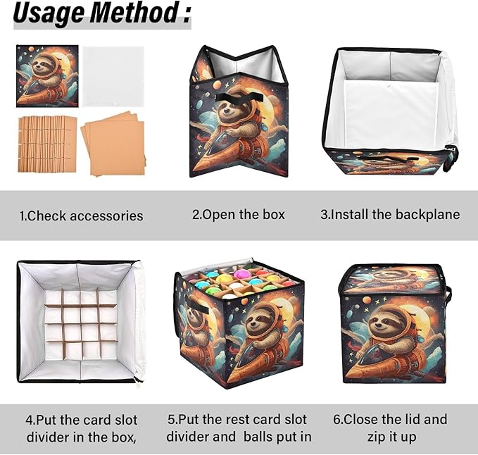 Kigai Sloth Christmas Ornament Storage Box with Zipper & Adjustable Dividers Holiday Ornament Organizer Xmas Storage Container, 64 Balls