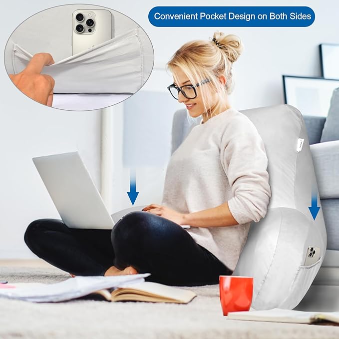 Cooling Reading Pillow Cover with Large Back Opening, Soft Replacement Slipcover for Husband Pillow, Removable & Machine Washable