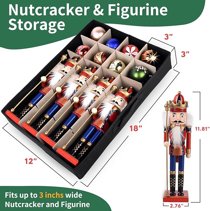 Christmas Ornament Storage Box,Christmas Ornament Organizer Storage Box with Dividers,Stackable 3 Drawer Organizers,Holds 3 Inch 72 Ornaments,Ornament Organizer,Christmas Ball Storage Container