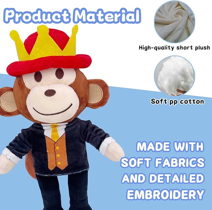Steal a Brainrot 9-Inch Jandel The Monkey Plush – Soft Huggable Decor Piece for Rooms & Collectors