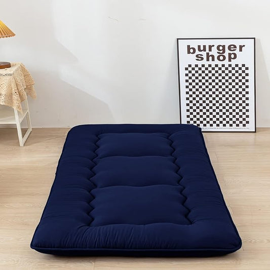 MAXYOYO Cot Japanese Floor Futon Mattress, Single Size Tatami Mat Sleeping Pad Foldable Roll Up Boys Girls Narrow Mattress