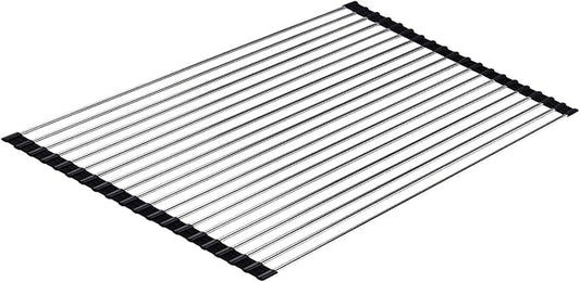 Ahyuan Roll up Dish Drying Rack Over The Sink Kitchen Roll up Sink Drying Rack Portable Dish Drainer Foldable Dish Drying Rack (Black, 20.5''X14'')