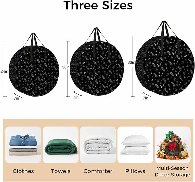 Storage Bag Black Wheat Ear Round Storage Totes Bins Closet Organizers with Zippers & Handle Floral Leaf Plant Clothes Storage Container for Bedroom Dorm Space Saving Packing Supplies Moving Bags