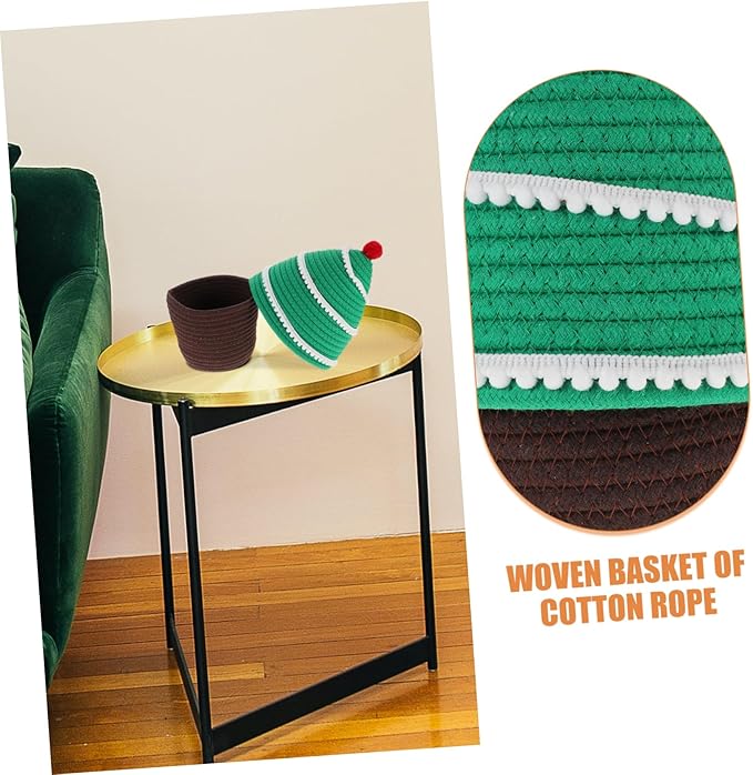 Christmas Tree Shaped Storage Basket Lid for Organizing Home Supplies Decorative Desktop Knitting and Cosmetic Organizer for Festive Decor and Everyday Use