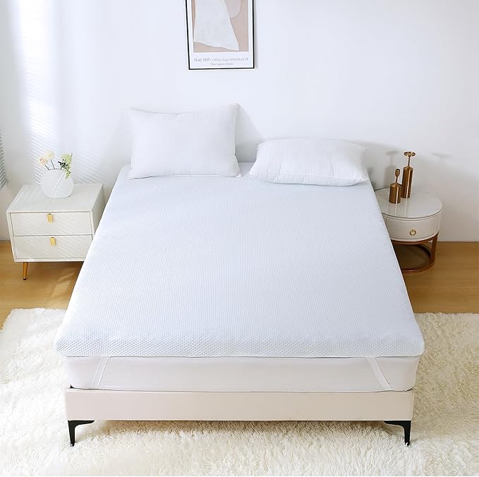 MUXHOMO 2 Inch 7-Zone King Mattress Topper, Egg Crate Memory Foam Mattress Topper King Size for Back Pain, Lavender Cooling Gel Infused Bed Pad, CertiPUR-US and Oeko-TEX Certification (76"×80")