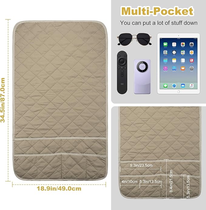 Remote Control Holder for Recliner,Non Slip Armchair Caddy,Sofa Armrest Storage Organizer for Recliner Couch With 6 Pockets for TV Remote,Cell Phone,Magazine