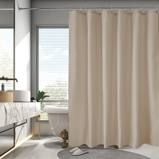 LLSCL Fabric Shower Curtain Liner with Magnets, Waterproof Hotel Quality, 72 x 72 Machine Washable