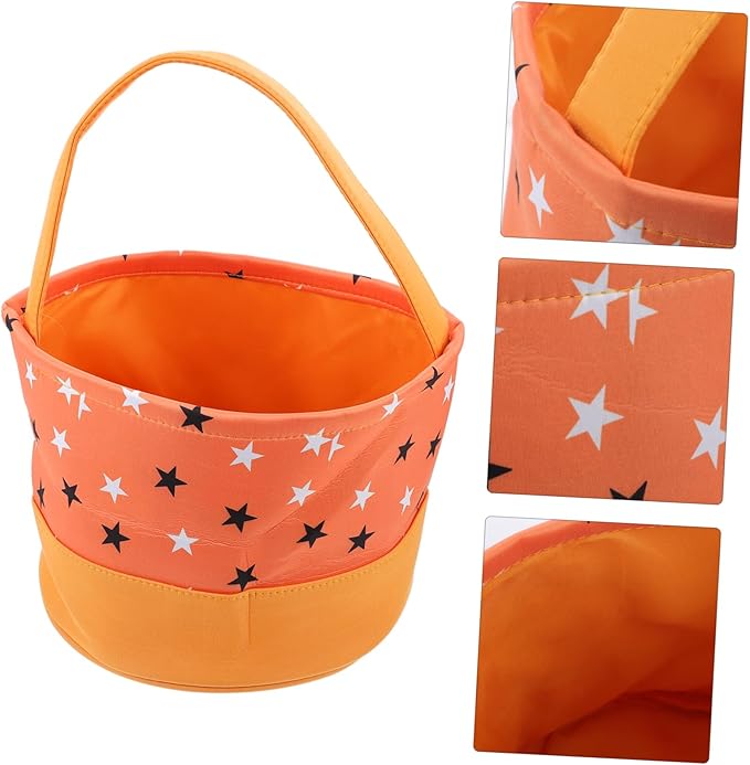 Garneck Portable Halloween Candy Holder Basket Creative Pumpkin Tote Bag for Boys and Girls Versatile Trick-Treating Snack Storage and Halloween Decorations Ample Space for Treats