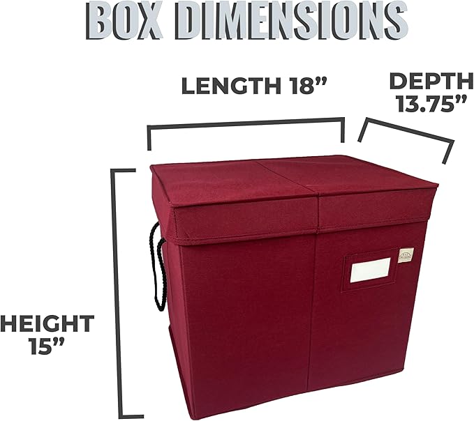 612 Vermont Slim Ornament Storage Box with Adjustable Acid-Free Dividers, Holds 120 Ornaments (SB-40061-VT)