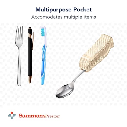Sammons Preston Heavy-Duty Utensil Holder, Large/X-Large 3-3/4"- 4-3/4" knuckle width; universal cuff strap supports limited grip, fits most utensils, adaptive, comfortable, and latex-free