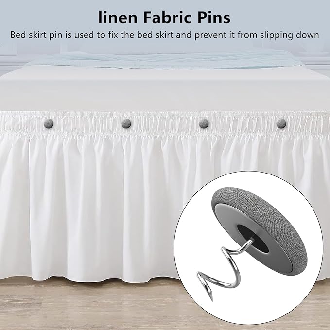 12 Colors Fabric Covered Button Twist Pins Dust Ruffle Pins- for Sofa，Upholstery，Armchair Caddies, Armrest Covers,Bed Skirts, Slipcovers, Headliners (24, Medium Gray)