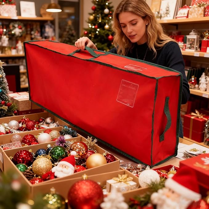 Wrapping Paper Holder,Large Containers with Handle - Wrapping Paper Container with Interior Pockets | for Garage Closet College Dorm Attic Home Underbed Basement