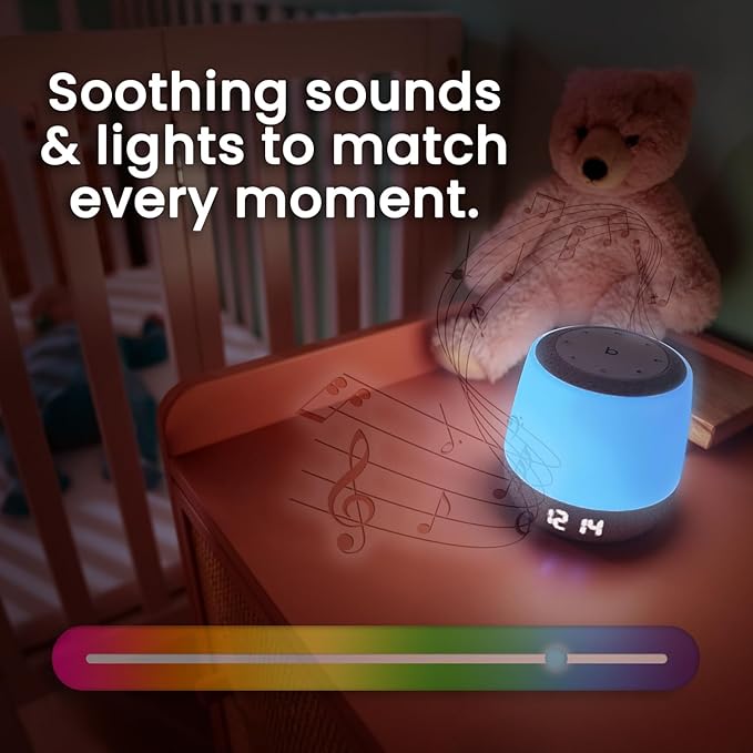 Babysense Baby Sound Machine with Night Light | 2nd Gen | 28 Soothing Sounds | Toddler Sleep Trainer | App-Controlled White Noise Machine | Sleep Timer | 2.4GHz WiFi | US Only