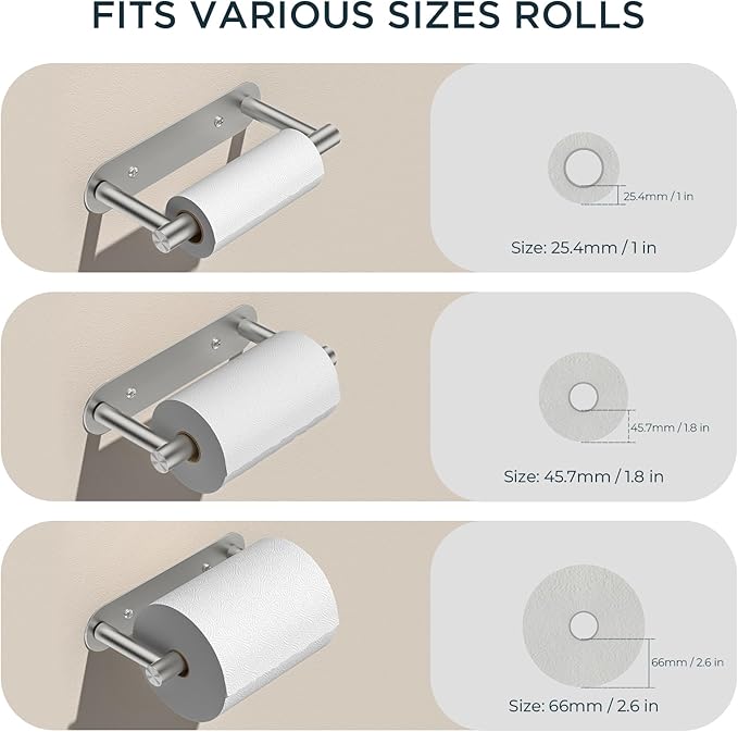 FORIOUS Toilet Paper Holder, Adhesive or Screw Wall Mount Pivoting Tissue Roll Holder for Bathroom, Stainless Steel Rustproof Self Adhesive Toilet Paper Roll Holder no Drilling, Brushed Nickel