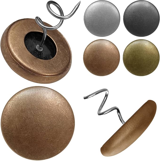 Pure Copper Upholstery Pins for Bed Skirts, Slipcovers, Sofa & Armchair Covers – Secure Furniture Fabric, 16 Pack
