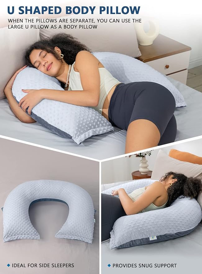 INSEN Reading Pillow, Back Pillow for Sitting in Bed for Reading, Nurse & Relax, Reading Pillow for Adults, Moms & Kids, Sit Up Pillow for Bed, Double-Sided Gray
