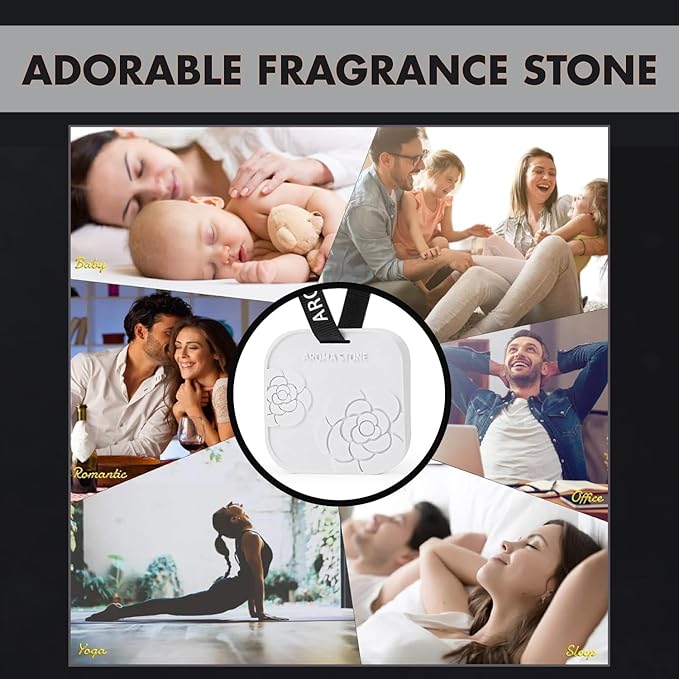 HOME ARCHIVE Aroma Diffuser with Aromatherapy Fragrant Oil Diffusers for Home Room Decor Fig Fragrance (Camellia Aroma Stone (Light Grey))