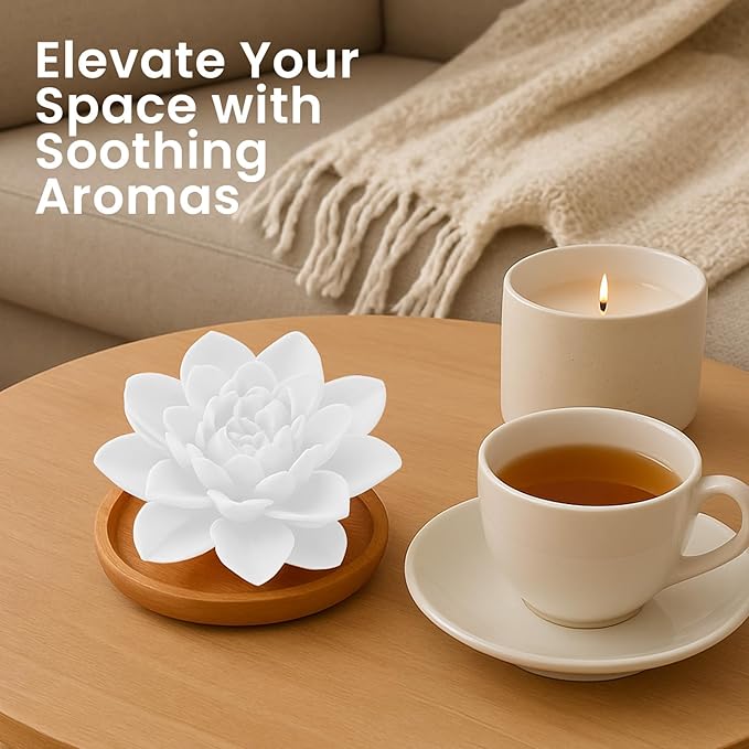 HOME ARCHIVE Aroma Diffuser with Aromatherapy Fragrant Oil Diffusers for Home Room Decor Fig Fragrance (Peony Flower (White))