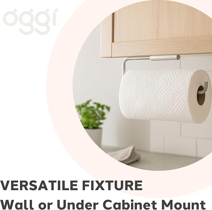 OGGI Paper Towel Dispenser Wall Mount - Stainless Steel, Paper Towel Dispenser Under Cabinet, Ideal Paper Towel Holder Wall Mount in Metal