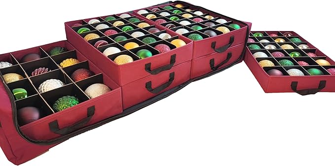 612 Vermont Flat Under Bed Ornament Storage Holds 108 Ornaments, 72 – 3” and 36 – 4” Ornaments (SB-40060-VT)