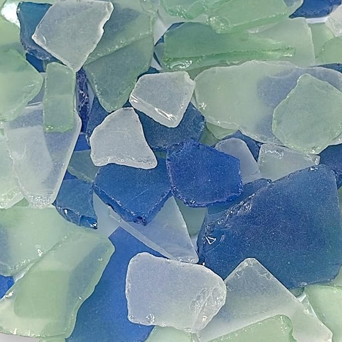 Tumbler Home Sea Glass for Crafts, Decor & Vase Filler, 25oz Frosted Seaglass Mix Pieces, Recycled Beach Glass in Bulk and Smooth Seaglass for DIY Art, Coastal Decor, and Jewelry Making (Island Mix)