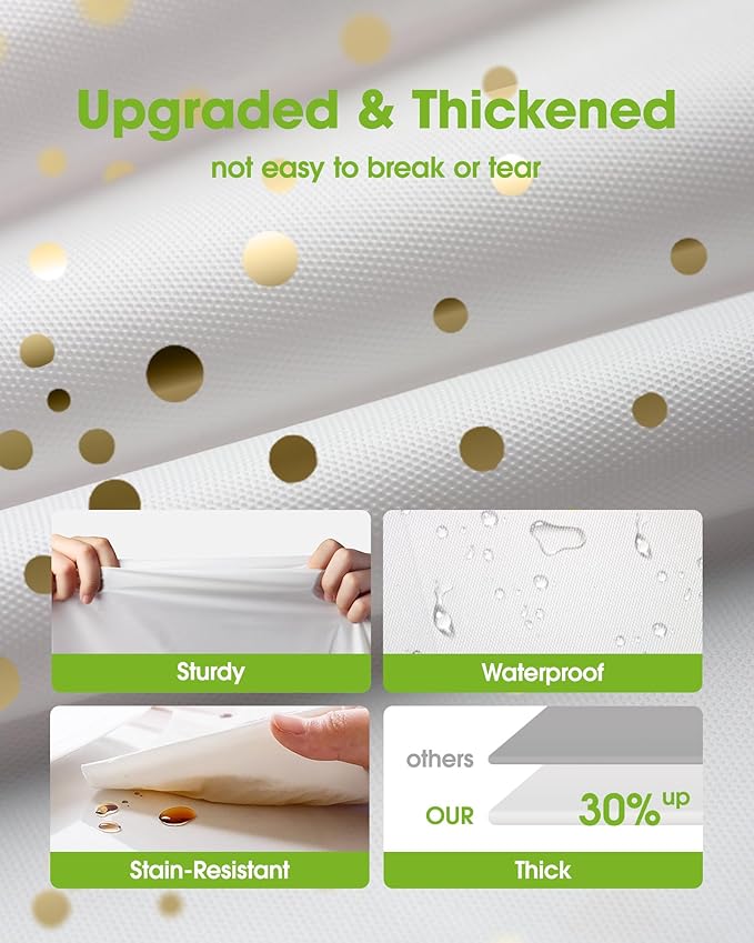 Pureegg Plastic Table Cloth Disposable 10 Pack, 54 x 108 Inch, Table Runner Style, Graduation Decorations 2026, Party Tablecloths, Rectangle, Plastic Cover, Leakproof & Sturdy, White Gold