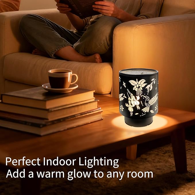 Battery Operated Table Lamp, Cordless Lamps for Home Décor, Nightlight with LED Bulb with Timer for Living Room Bedroom Tabletop Entryway Centerpiece Gift (Hummingbird)