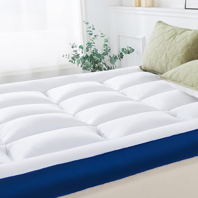 WhatsBedding 5 Inch Full Size Mattress Topper for Back Pain Relief, Filled with Breathable & Soft Memory Foam Pillow Top,4 Elastic Straps