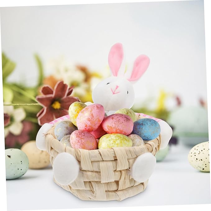PRETYZOOM Easter Bunny Storage Basket Adorable Straw Woven Basket for Home Decor Random Color for Living Room Boys and Girls Room Garden and Easter Celebrations