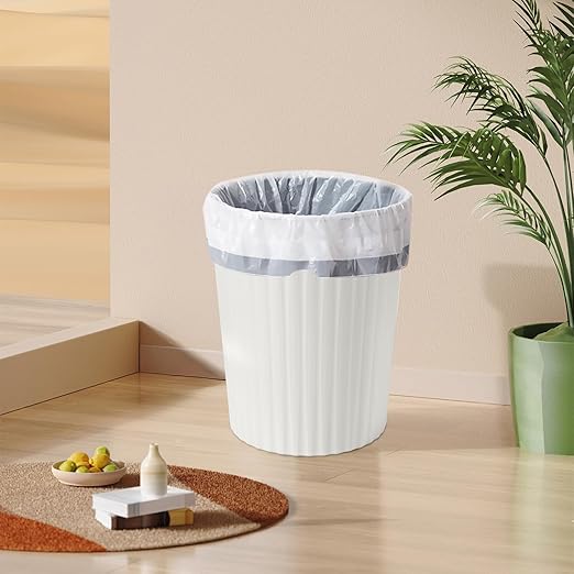 Versatile 2 Gallon Plastic Trash Can - The Compact Bin for Bathroom, Kitchen, or Home Office - White