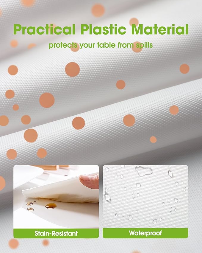 Pureegg Plastic Table Cloth Disposable 10 Pack, 54 x 108 Inch Table Cloths, Graduation Decorations of 2026, Graduation Tablecloths, Rectangle, Plastic Cover, Leakproof & Sturdy, White and Rose Gold