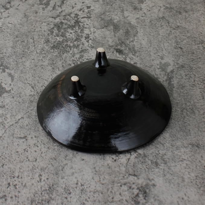 Wabi Sabi Footed Decorative Bowl, Multi-Purpose Small Ceramic Bowl, Vintage Rustic Boho Shelf Table Decor, Natural Black