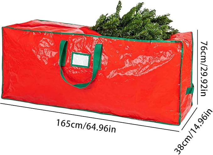 Christmas Tree Bag - Zippered Large Holder Organizer, Heavy Duty Tree Bags with Reinforced Handles for Home, Basement, Garage, Closet, College Dorm, Attic, Easy Storage