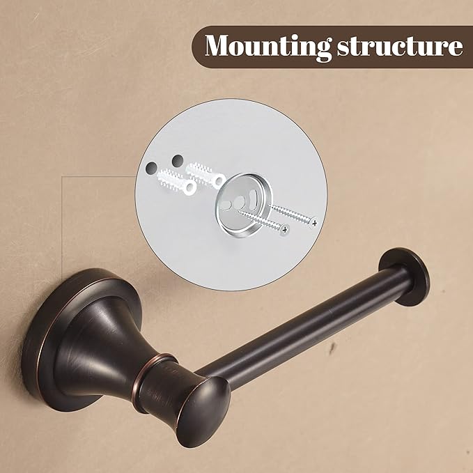 WOLIBEER Bronze Toilet Paper Holder, Oil Rubbed Tissue Roll Paper Hanger Rustic Farmhouse ORB Paper Storage Wall Mounted for Bathroom
