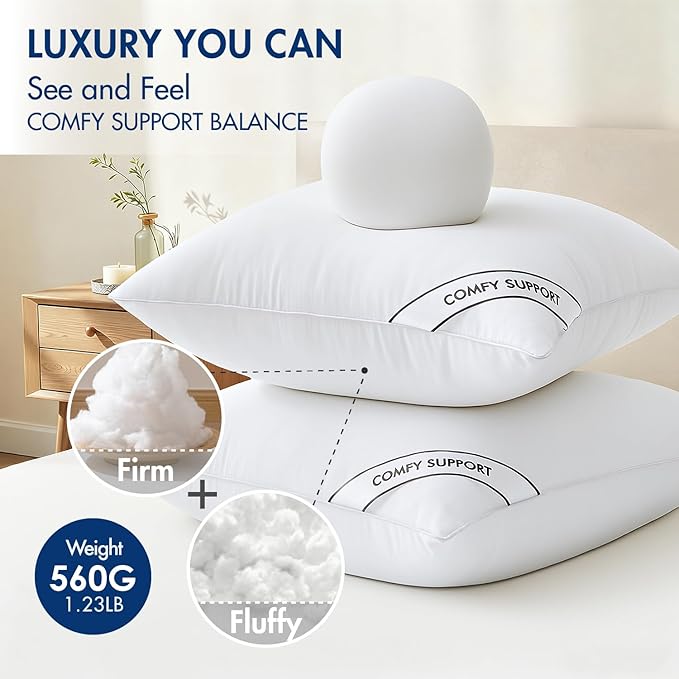 MIULEE 18x18 Inch Pillows Inserts, Pack of 4 Down Alternative Virgin Filling Comfy Support Throw Pillows for Sofa Couch Bed