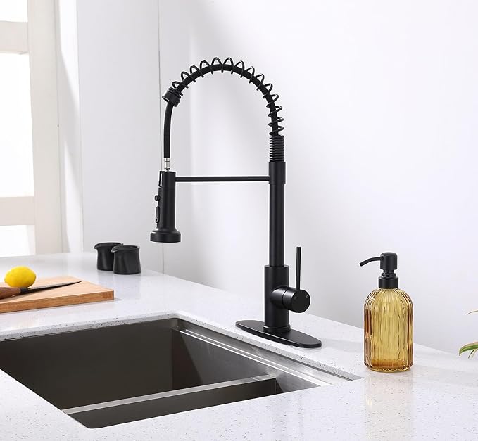 16 OZ Amber Glass Soap Dispenser, Amber Stripe Bathroom Hand Soap Dispensers with Stainless Steel Matte Black Pump,Brown Glass Kitchen Hand Soap Dispenser with Matte Black Pump