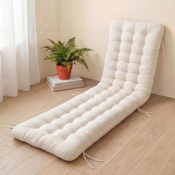 Wenqik Long Floor Cushion Large Floor Cushion with Brushed Cotton 74.8 x 27.5 x 3.15 in Jumbo Lounger Pillow for Outdoor Indoor Bay Window Meditation Yoga Reading Sleeping(White)
