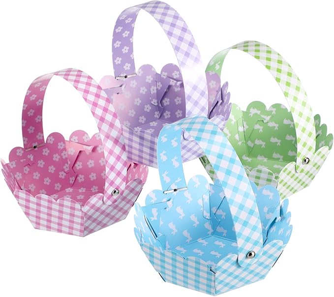 12pcs Adorable Easter Baskets for Storage Bunny Design for Treats and Festival Decor Creative Craft for Boys and Girls