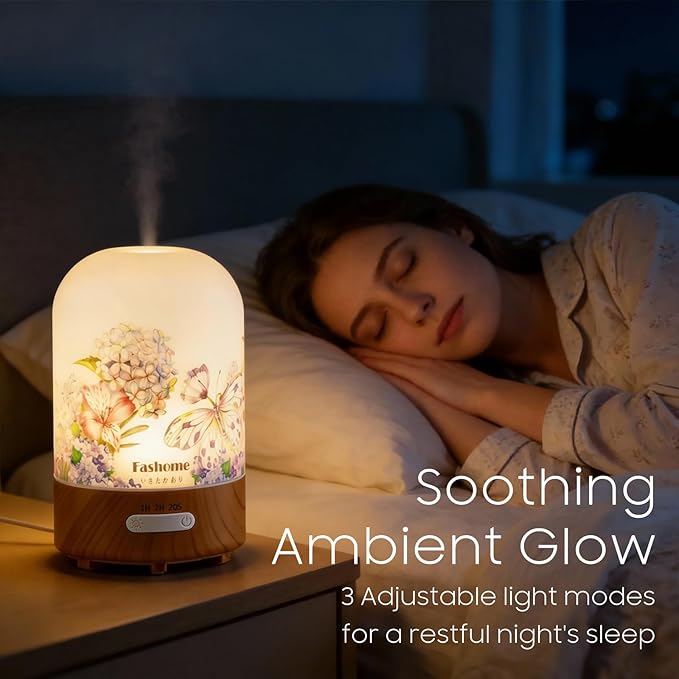 Essential Oil Diffuser for Home, Ultrasonic Cool Mist Air Aromatherapy Humidifier, Mini Scent Air Machine Portable Diffuser with Changing Lights & Auto Shut-Off for Home Bedroom Office Yoga(<25dB)