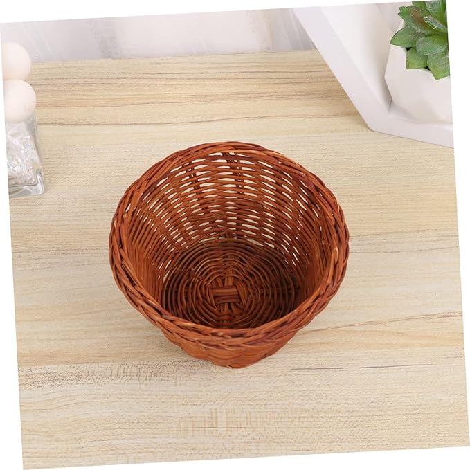 Round Mini Basket Weaving Easter Storage Holder Handcrafted Decorative Basket for Home Decor Kindergarten and Candy Storage Diameter Height