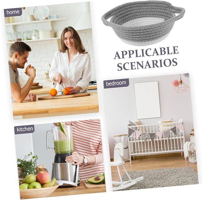 Holibanna Thick Cotton Rope Woven Storage Basket Wall-mounted Decorative Basket Home Accessory Rattan Sundries Holder
