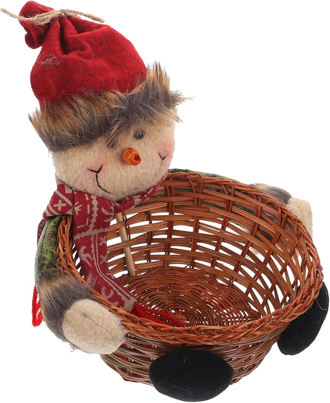 Claus Reindeer Snowman Christmas Balls Ornaments Party Storage Basket Random Style