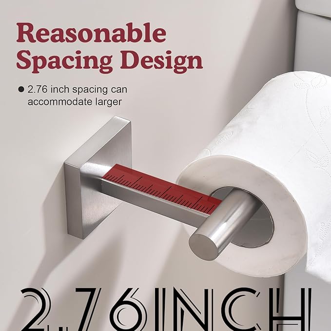 Brushed Nickel Toilet Paper Holder Contemporary Wall Mount Premium 304 Stainless Steel Modren Toilet Paper Tissue Roll Holders for Bathroom Mega Rolls Rustproof