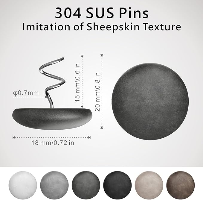 Leather Upholstery Pins for Bed Skirts, Slipcovers, Sofa & Armchair Covers – Secure Furniture Fabric (12, Dark Gray)