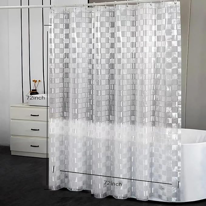 Shower Curtain Liner, 100% Waterproof Peva Shower Curtains with 3 Duty Heavy Bottom Magnets and 12 Rust Proof Grommets, 72x72 Weighted Shower Liner for Shower Stall, Bathtubs
