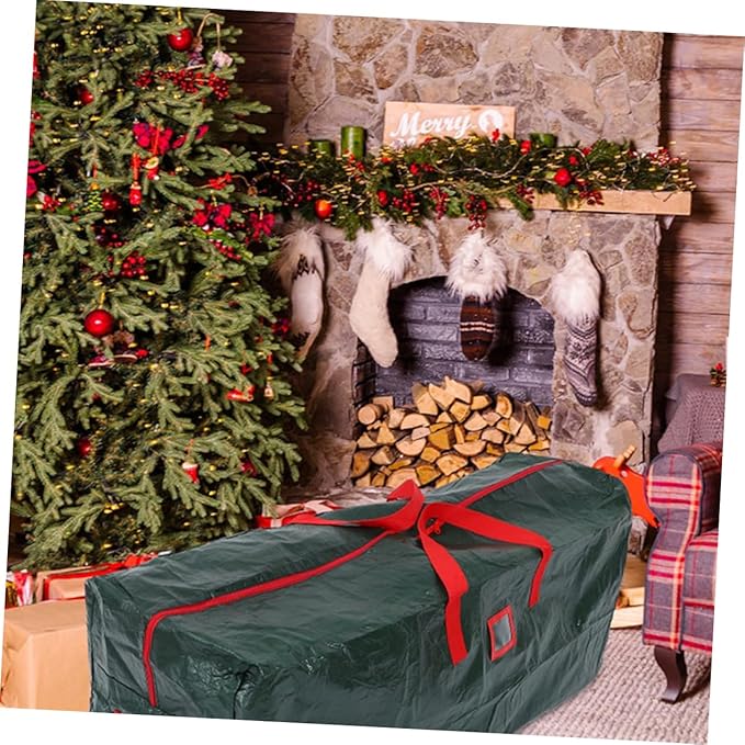 PRETYZOOM Christmas Tree Storage Bag Large Capacity Zippered Container for Holiday Tree Pet Material Easy to Carry Handles