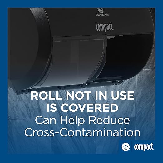 Georgia-Pacific Compact 2-Roll Side-by-Side Coreless High-Capacity Toilet Paper Dispenser by GP PRO (Georgia-Pacific); Black; 56784A; 1 Dispenser