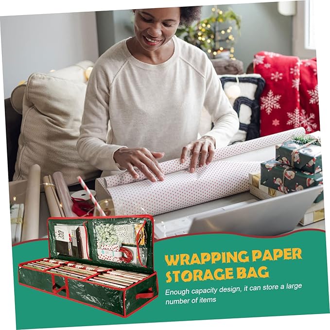 Ciieeo under Bed Storage Bag Wrapping Paper Organizer Decorative Storage Box Large Capacity