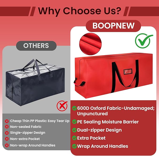Moving Bags Heavy Duty Storage Bags with Zipper, Extra Large Clothes Storage Bag with Handles, Packing Boxes for Moving Totes Bins for Blanket College Supplies, Christmas Tree Bag 7.5ft-1 Pack